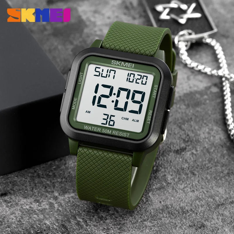 Reloj SKMEI 1894 Deportivo Digital Estilo Militar Para Hombre, Pantalla LED y Cierre de Hebilla