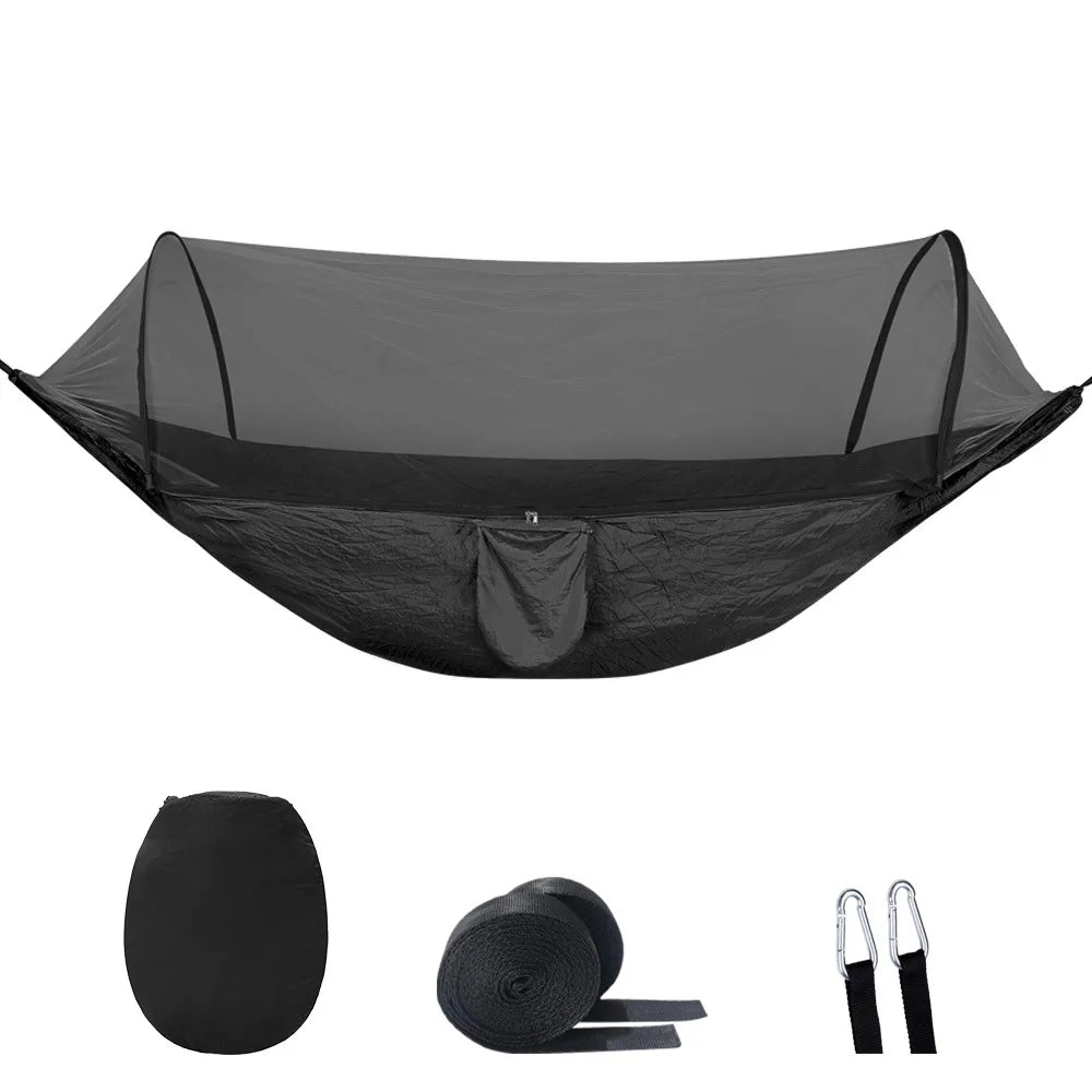 Hamaca Camping 2 en 1 con Red Mosquitera Nylon Ultraligera