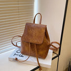 Sac à dos en cuir PU pour femme, style vintage décontracté