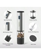 Mouli Électrique Rechargeable Sel/Poivre Épaisseur Réglable