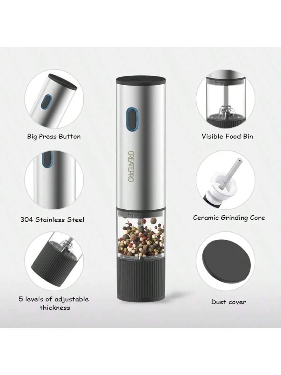 Molinillo Eléctrico Recargable Sal /Pimienta Grosor Ajustable