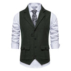 Gilet de costume homme en tissu chevrons formel