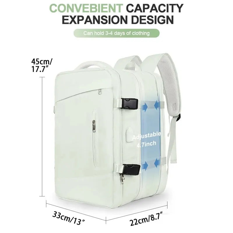 Mochila Likros Expandible 40L Impermeable Puerto USB