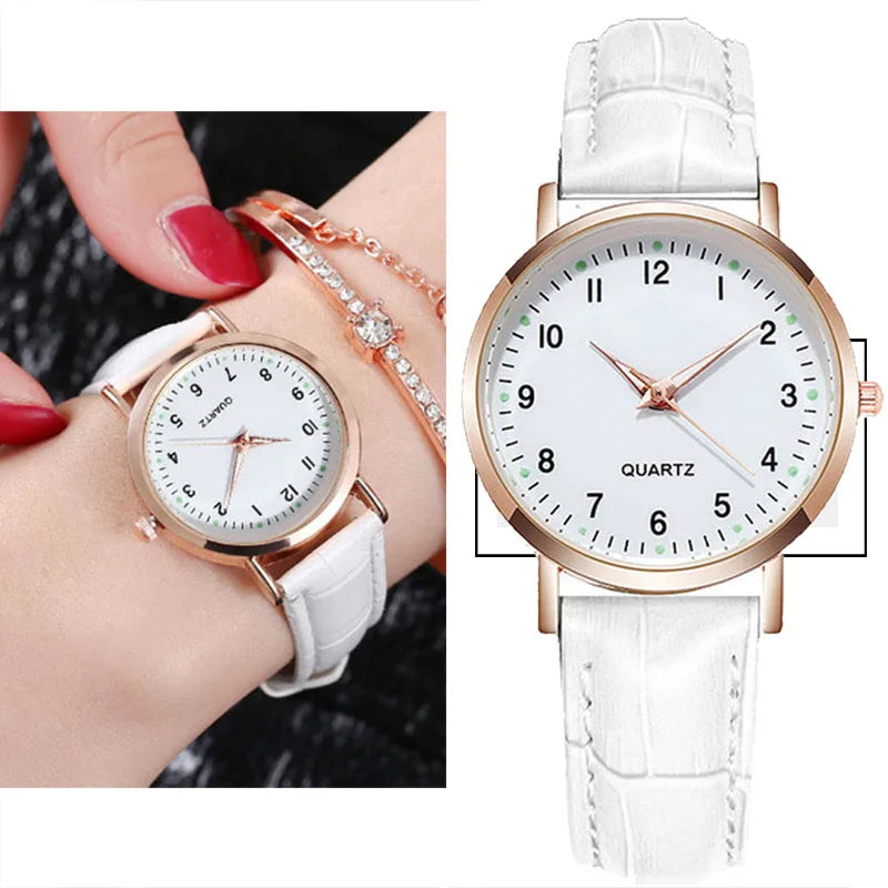 Reloj de Cuero Mujer Moda Luminous