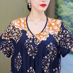 Robe décontractée en coton ample à manches courtes