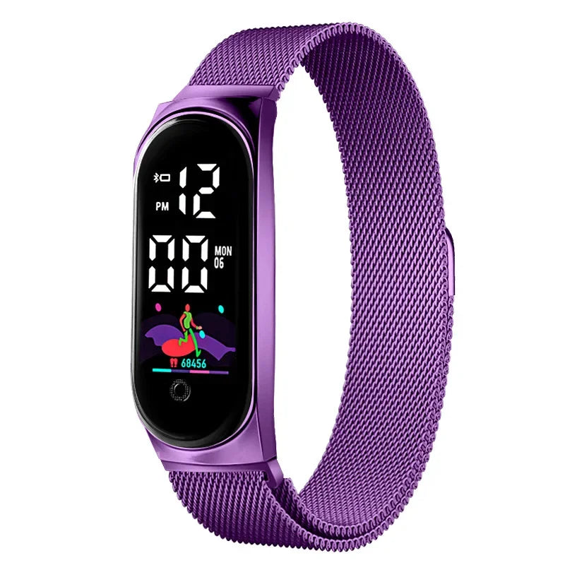 Reloj LED Mujer Metal Correa Magnética