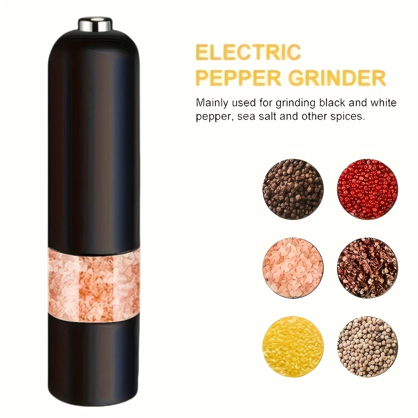 Electric Salt and Pepper Grinder Set / One-Button Operation