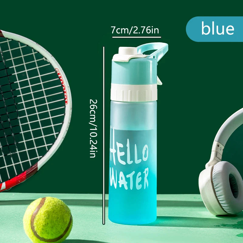 Botella con Spray Para Agua 650ml Vaso Deportivo Portátil