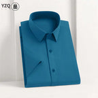 Camisa Hombre Manga Corta Color Sólido Anti arrugas