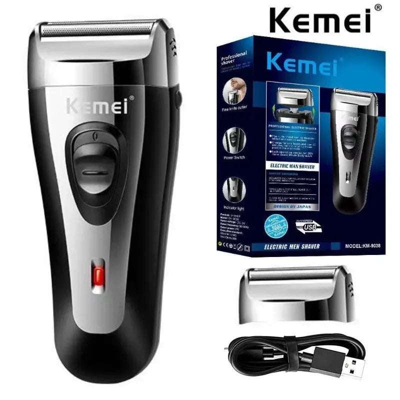 Afeitadora Eléctrica Kemei KM-9038 Impermeable Inalámbrica