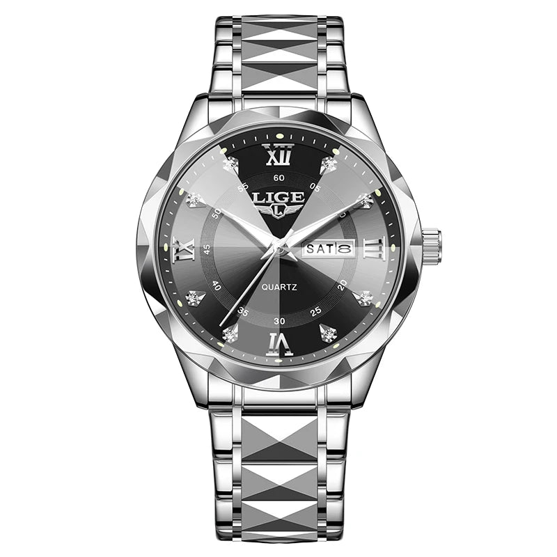 Reloj Hombre LIGE Cuarzo Acero Inoxidable Luminoso Resistente al Agua