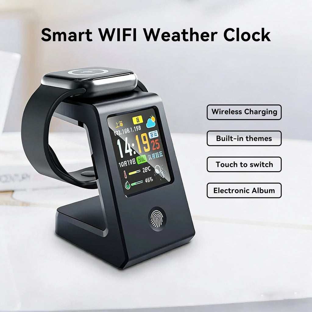 Reloj de Mesa Digital WiFi con Carga Inalámbrica para Relojes