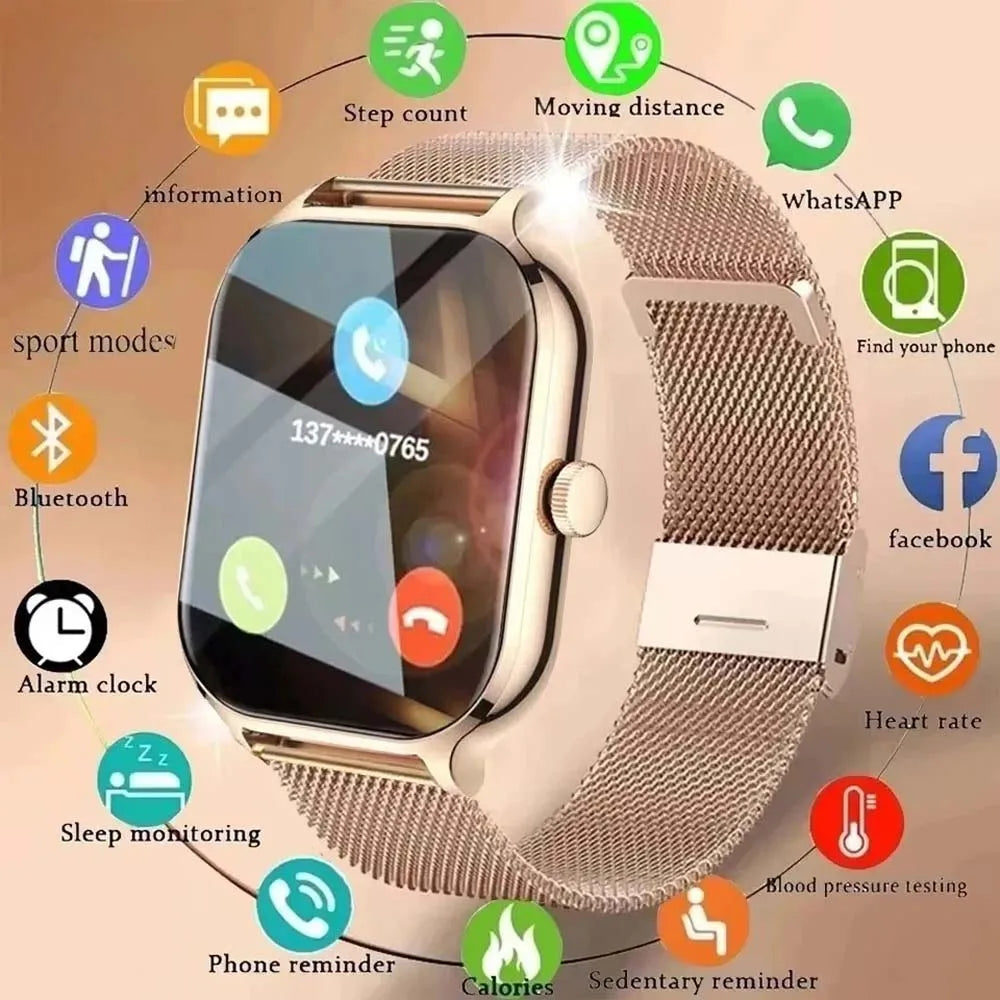 Smartwatch Hombre Mujer Pantalla 1.83'' Llamadas Inalámbricas Fitness