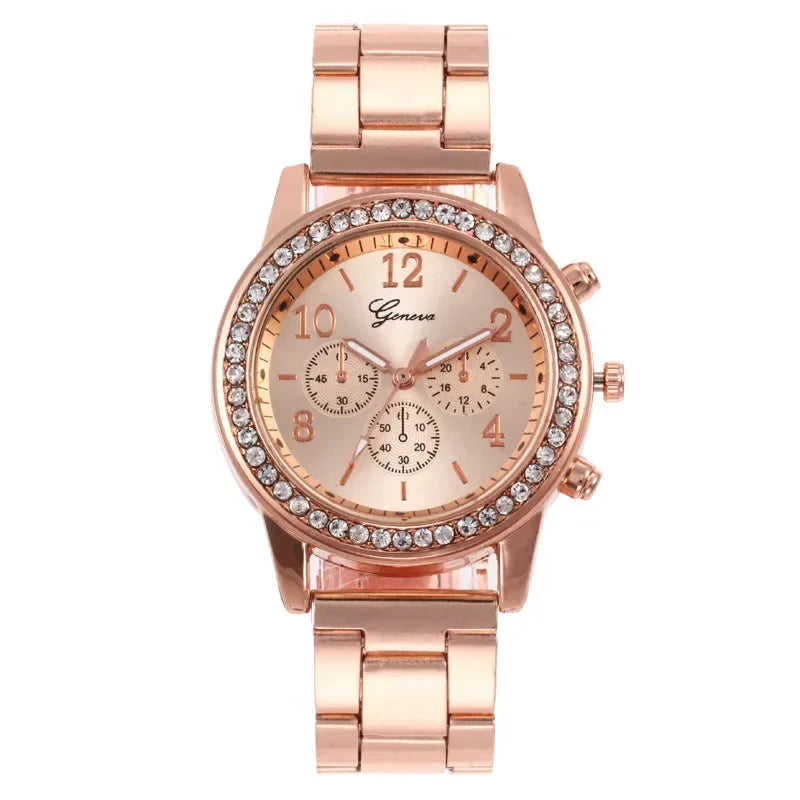 Reloj Mujer New Fashion Luxury Rose