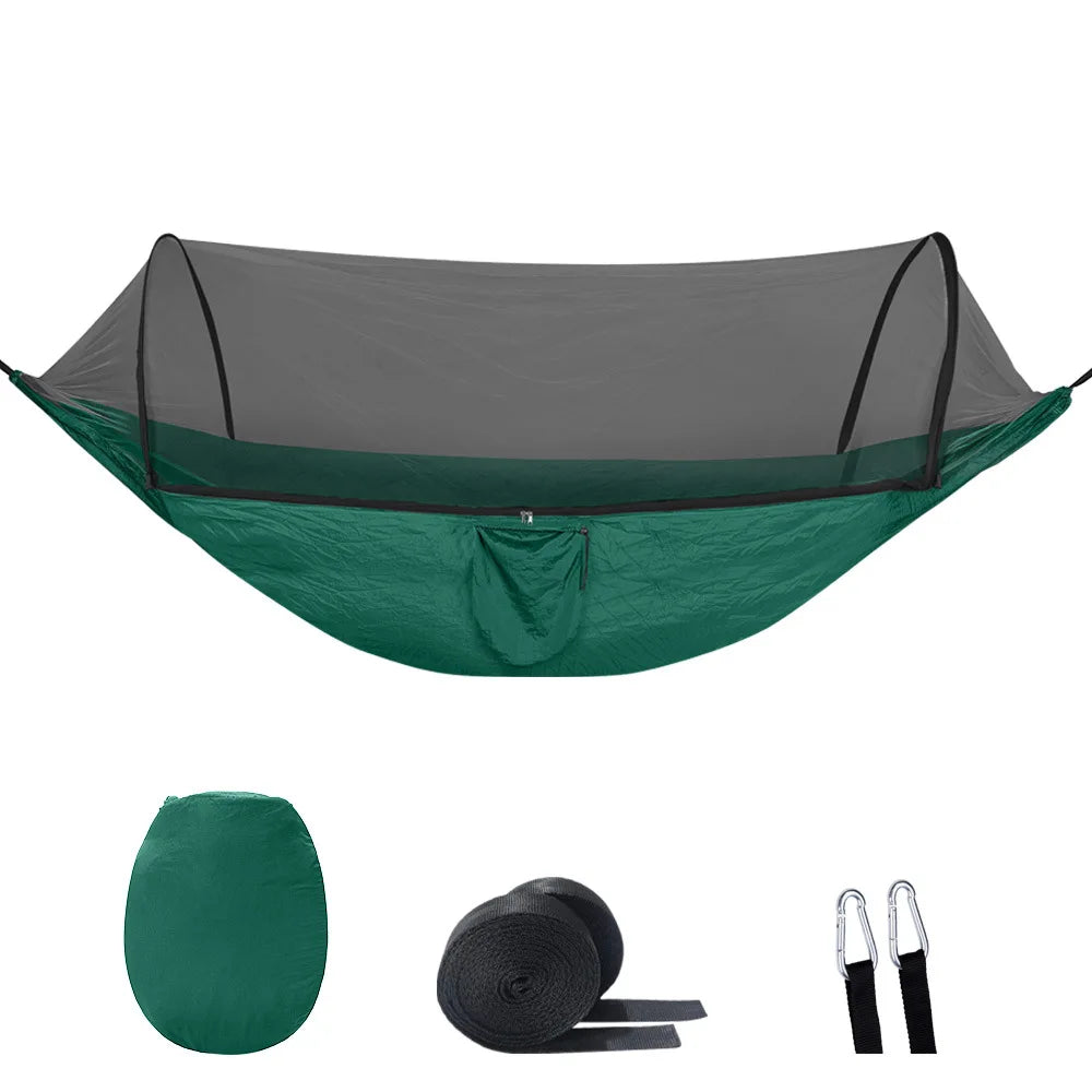 Hamaca Camping 2 en 1 con Red Mosquitera Nylon Ultraligera