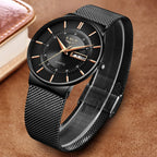 Montre LIGE LG9949 2026 pour homme en acier inoxydable / Décontractée et sportive