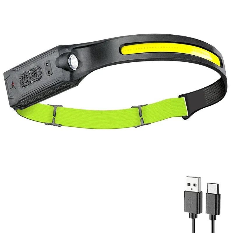 Linterna Frontal LED Recargable por USB 3 Modos