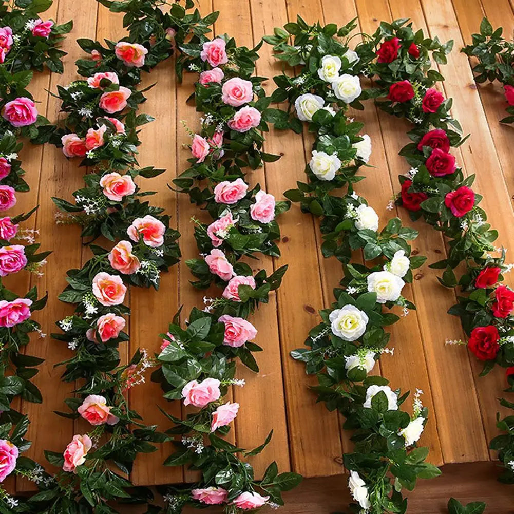 Guirnalda de Rosas Artificiales 230cm Decoración Bodas