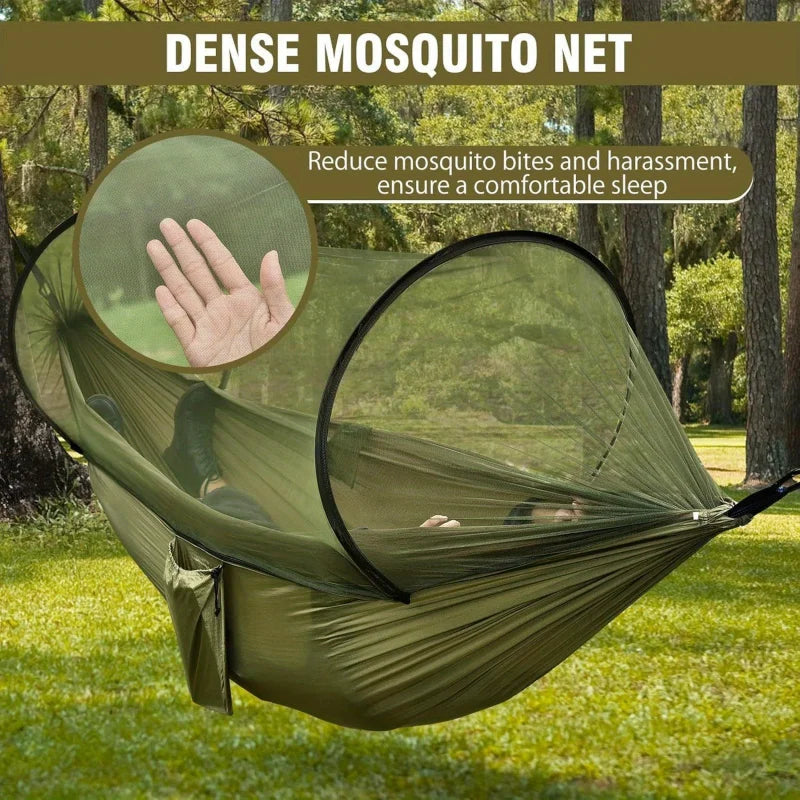 Hamaca Camping 2 en 1 con Red Mosquitera Nylon Ultraligera