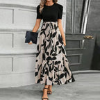 Robe élégante de bureau en dentelle à taille ajustée