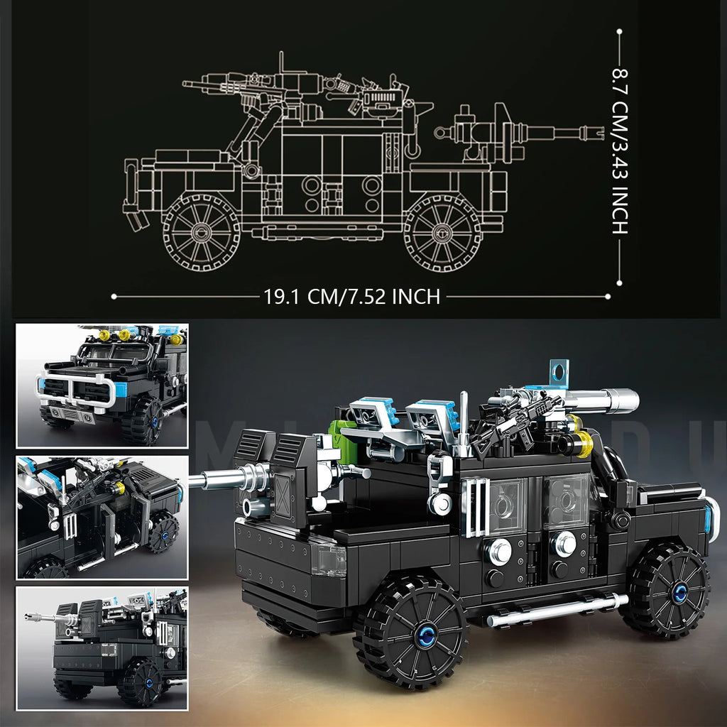 Set Bloques de Construcción - Helicóptero /Vehículo Blindado