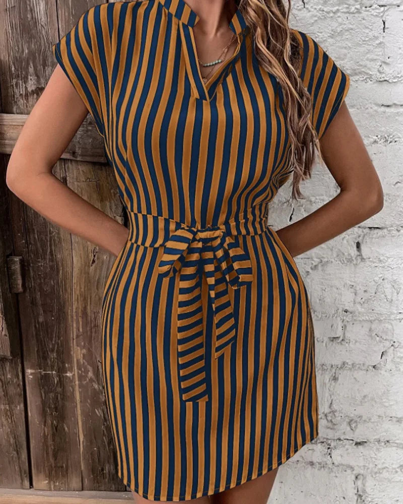Vestido Verano Mujer a Rayas sin Mangas Corto