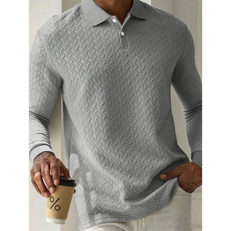 Polo Hombre Manga Larga Alta Calidad Casual /Negocios