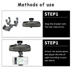 Support de Téléphone 360° pour Voiture avec Clip pour Rétroviseur