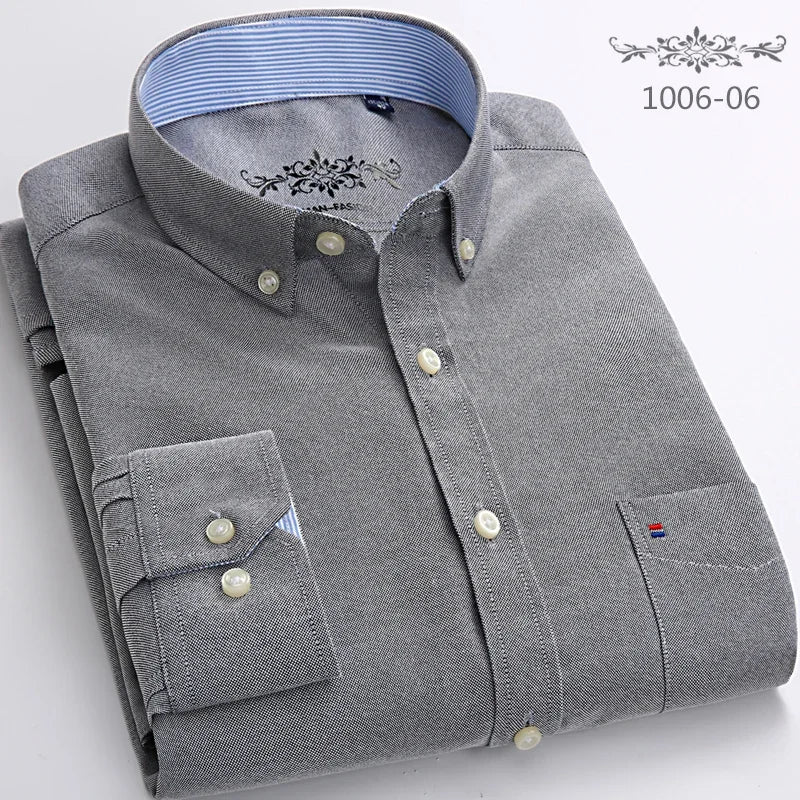 Camisa Hombre Algodón Manga Larga Slim Fit Formal