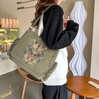 Sac bandoulière vintage en toile pour femme