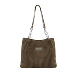 Sac cabas femme avec chaîne et détails en cuir travail