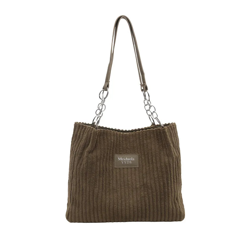 Bolso Tote Mujer con Cadena y Detalles en Cuero Trabajo