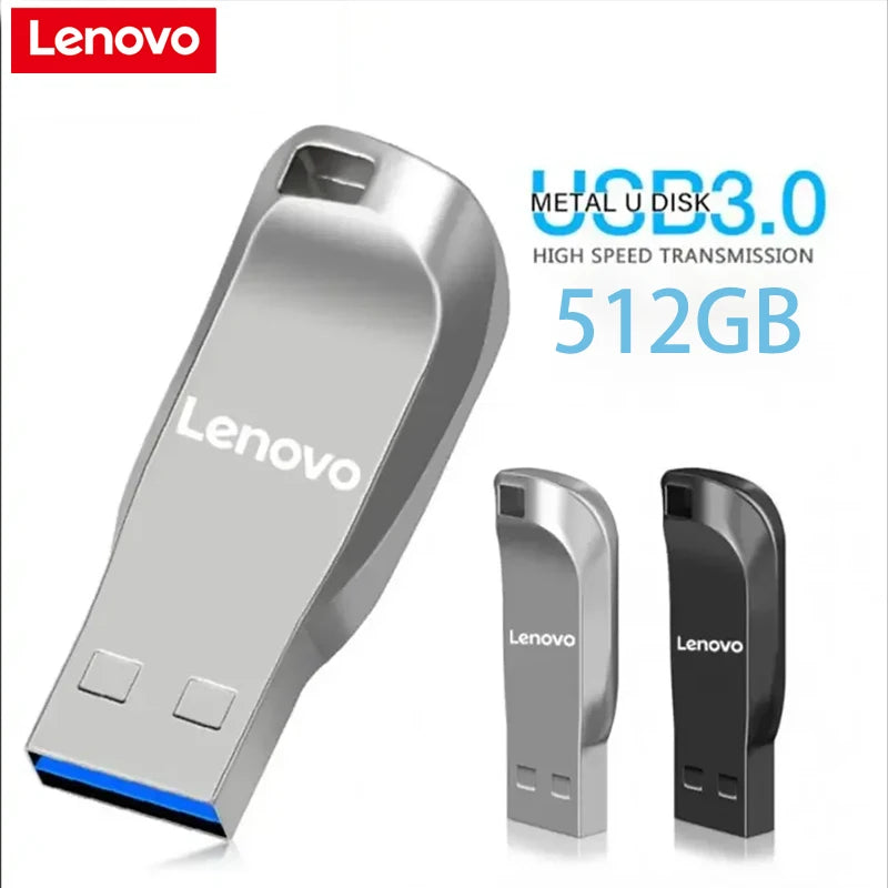 Memoria USB 3.0 Lenovo Metálica de Alta Velocidad, Hasta 512GB