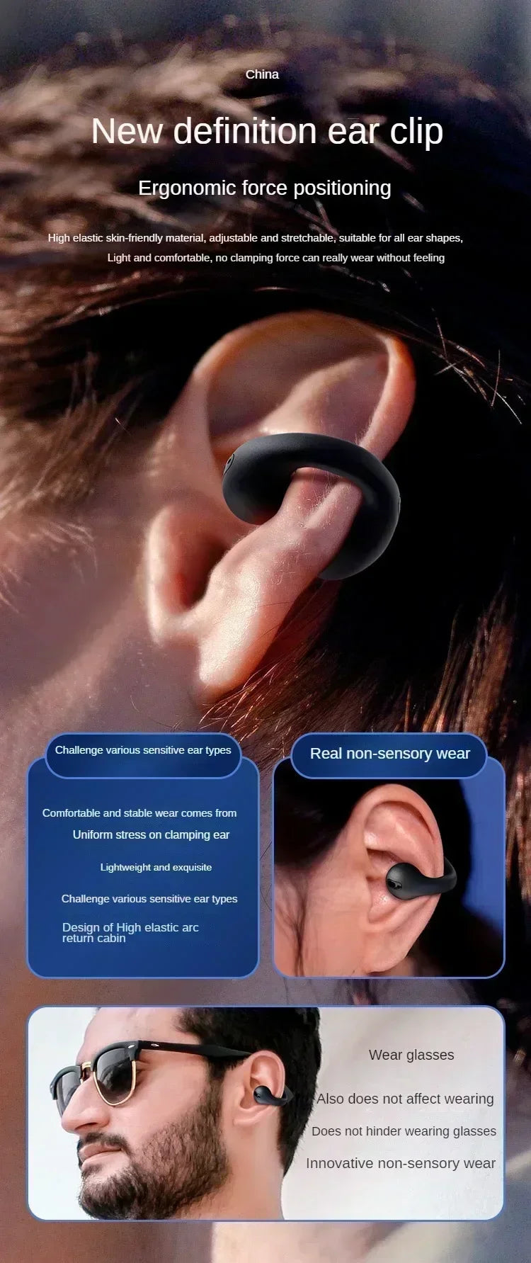 Audífonos T75 Conducción Ósea Bluetooth 5.3 Sonido Calidad