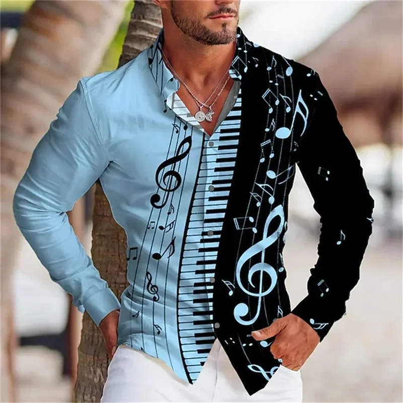 Camiseta Unisex Manga Larga Estampado Nota Musical