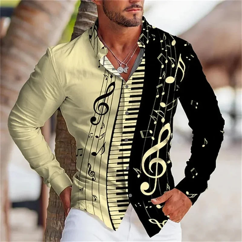 Camiseta Unisex Manga Larga Estampado Nota Musical