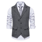 Gilet de costume homme en tissu chevrons formel