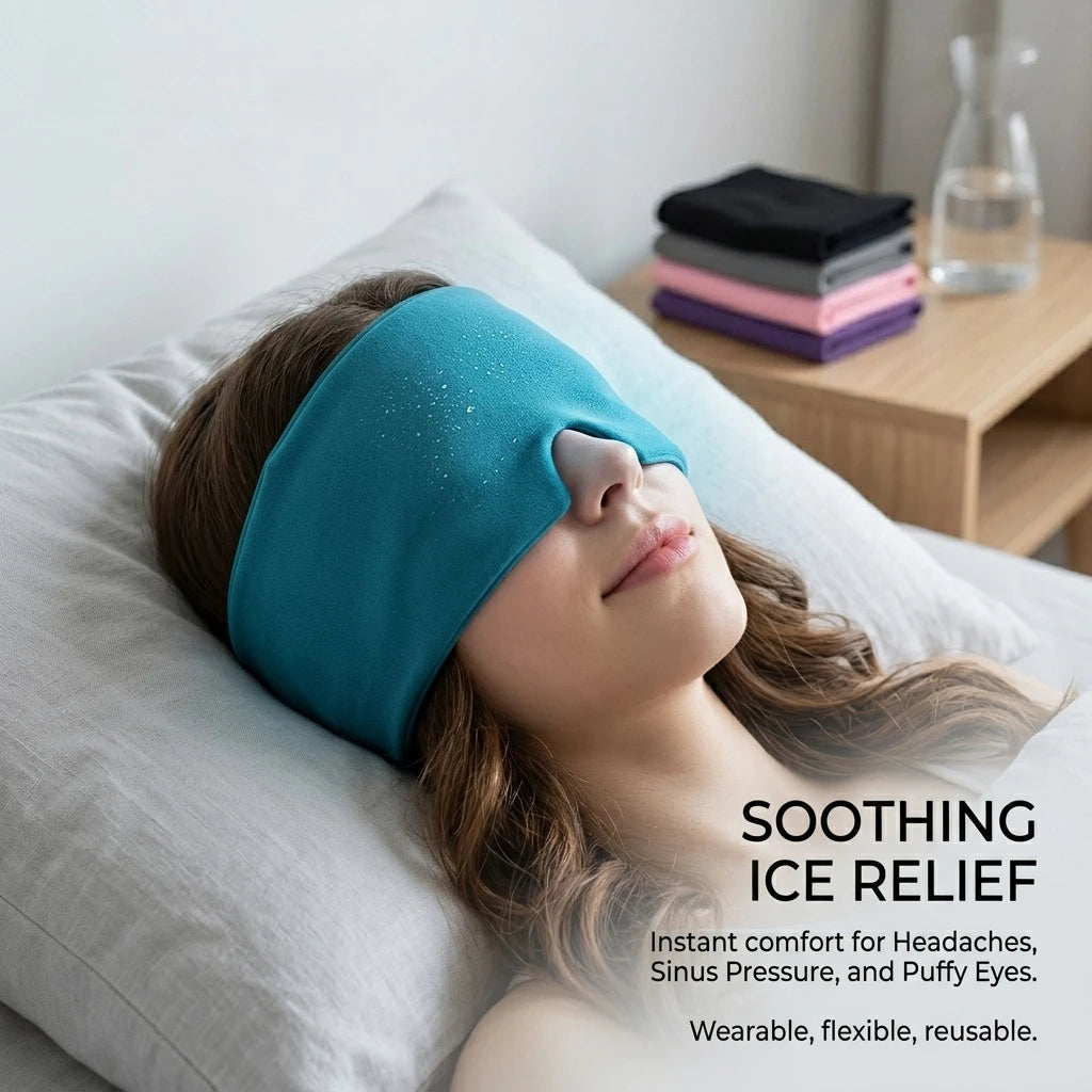 Gorro de Gel Frío Para Alivio de Migraña Máscara de Ojos