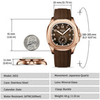 Reloj de Cuarzo NIBOSI AQUANAUT 2653 Para Hombre, Resistente al Agua, Luminoso con Fecha Automática