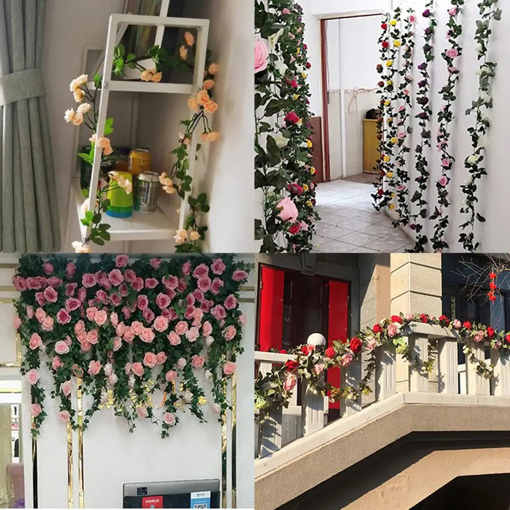 Guirnalda de Rosas Artificiales 230cm Decoración Bodas