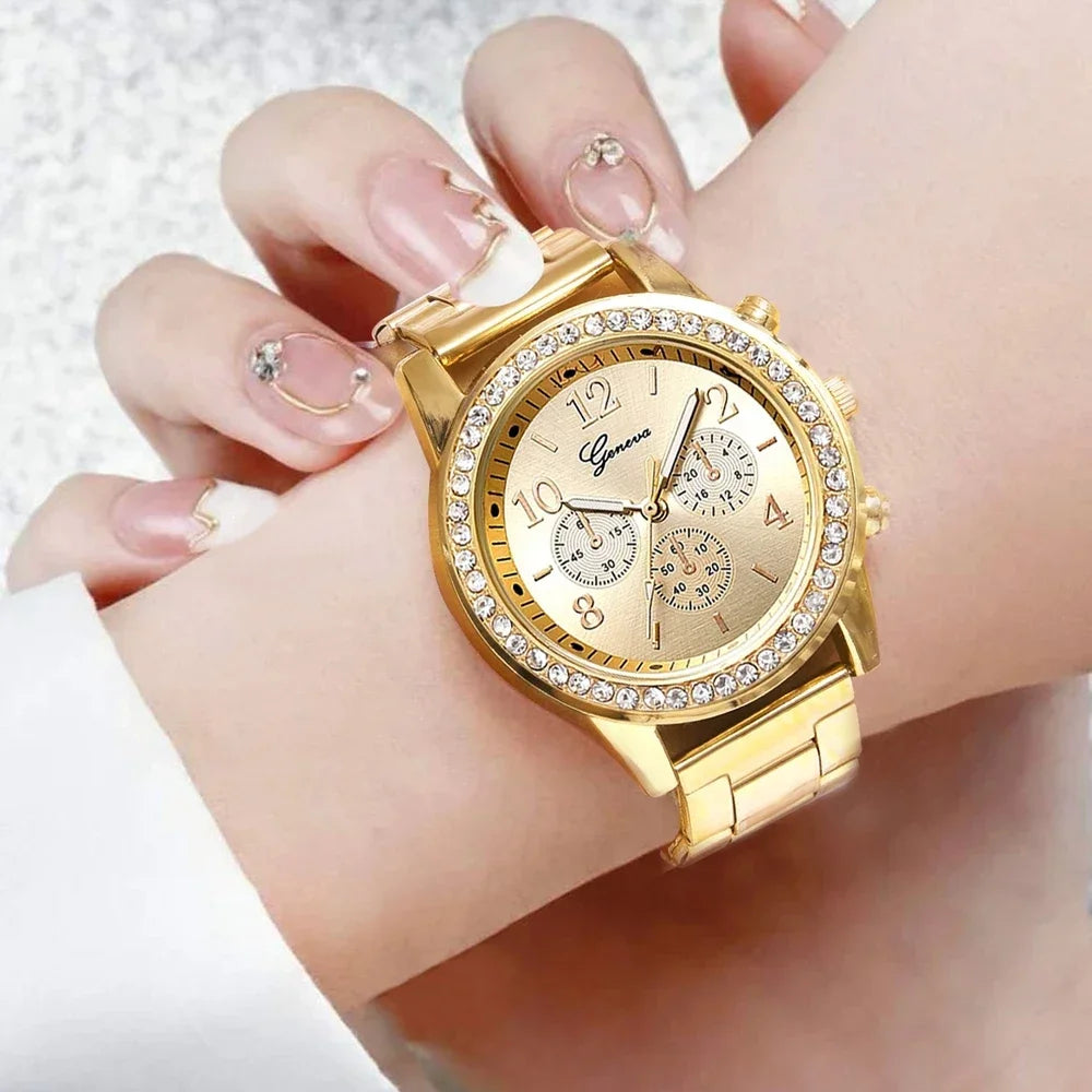 Reloj Mujer New Fashion Luxury Rose