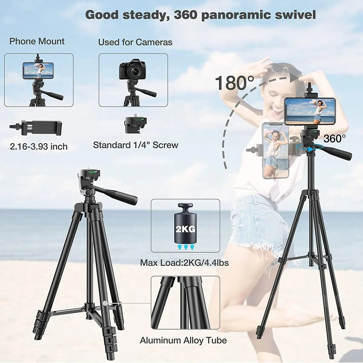 Trípode Portátil Para Celular /Cámara DSLR Soporte Selfie