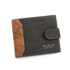 Portefeuille court en cuir PU pour homme avec bouton-pression