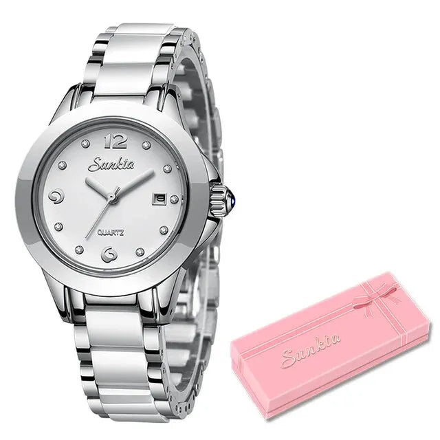 Reloj Pulsera Oro Rosa Resistente al Agua para Mujer