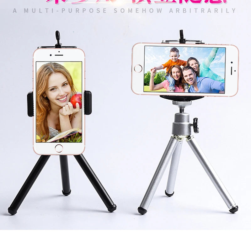 Mini Tabletop Tripod for Cell Phone and Camera with Clip Holder