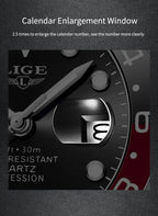 Montre LIGE LG10051 Acier Inoxydable Lumineuse et Résistante à l'Eau