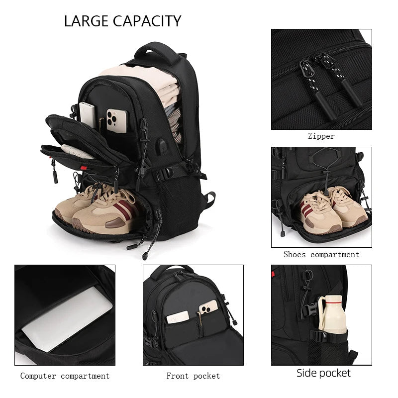 Mochila con Puerto USB Ligera Senderismo /Camping