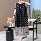 Robe décontractée en coton ample à manches courtes