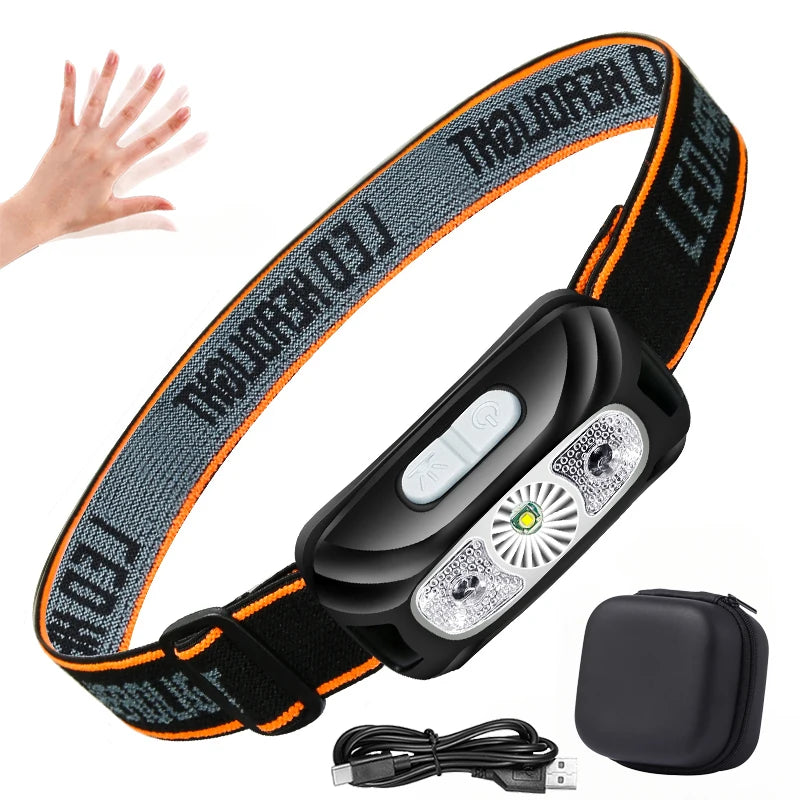 Linterna Frontal LED de Alta Potencia con Sensor