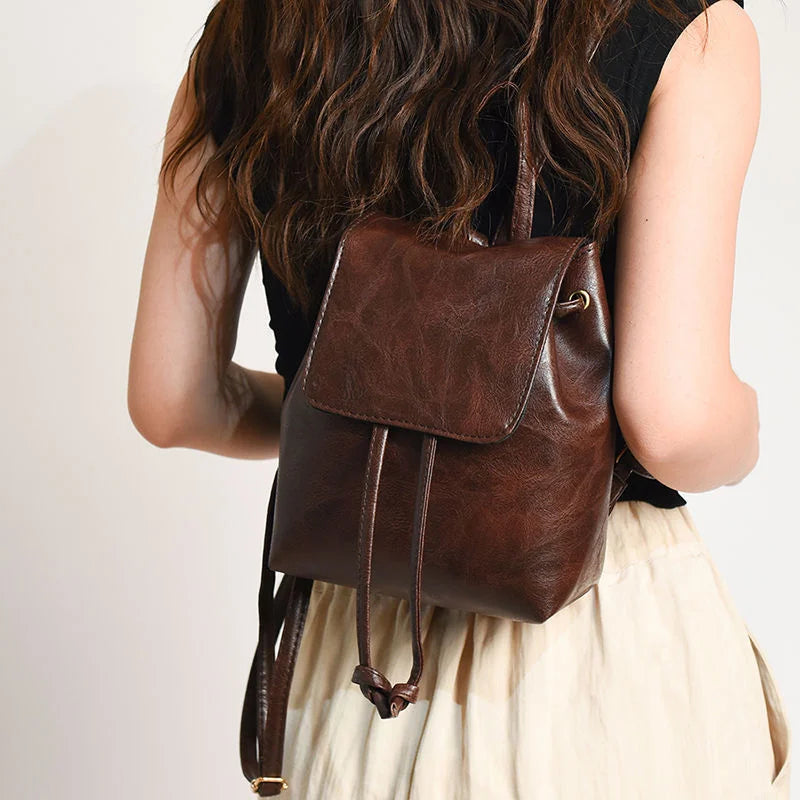 Mochila de Cuero PU Para Mujer Estilo Vintage Casual